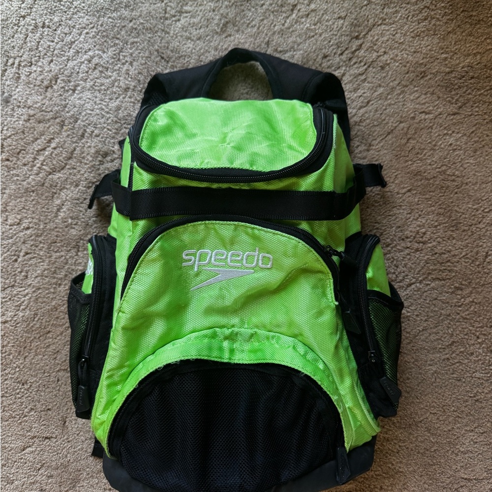Speedo Neon Green and Black Kids Backpack